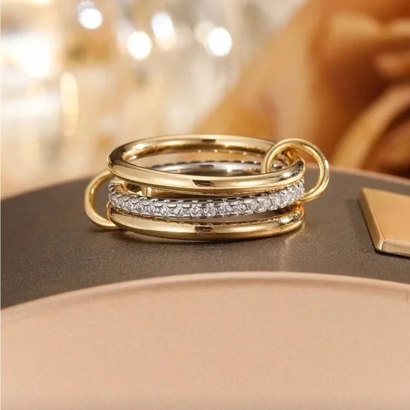 Stainless steel layered ring - Picture 1 of 5